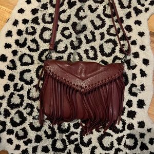 Faux Leather Boho Fringe Crossbody Bag